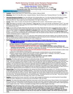 Fillable Online Pacific Swimming 14-Under Junior Olympics bb