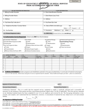 Healthcare Prior Authorization Form