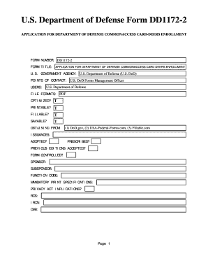 Form 1172 2 instructions - dd1172 fillable