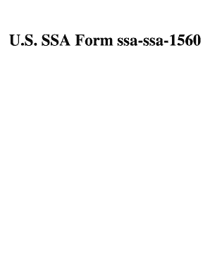 U.S. SSA Form ssa-ssa-1560. Free download