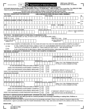 CHAMPVA Other Health Insurance Certification