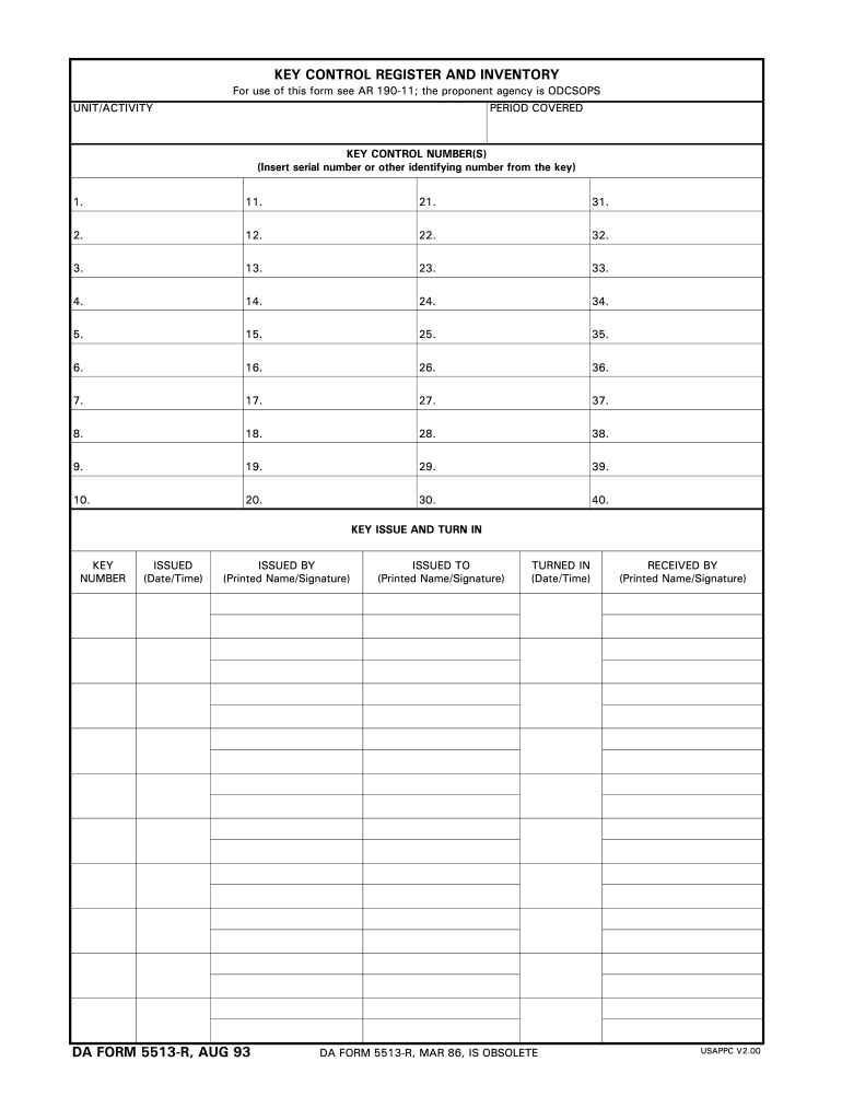 1993 DA 5513 (Formerly 5513-R) Fill Online, Printable, Fillable, Blank - pdfFiller