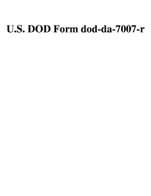 U.S. DOD Form dod-da-7007-r. Free download