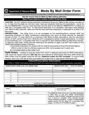 Meds By Mail Order Form