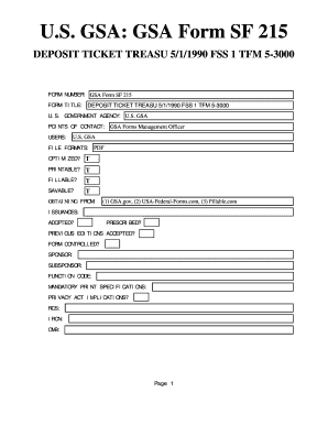 Sf 215 - Fill and Sign Printable Template Online