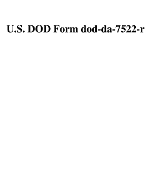 Dod forms library - U.S. DOD Form dod-da-7522-r. Free download