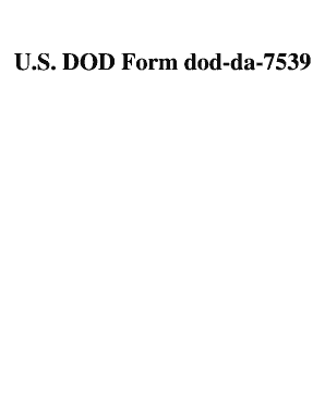 Army dd forms - U.S. DOD Form dod-da-7539. Free download