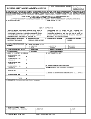 Notice of Acceptance of Inventory Schedules