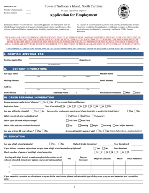 Application for Employment