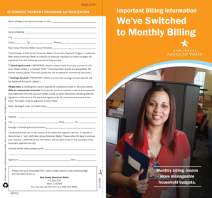 New Jersey American Water Automatic Payment Authorization