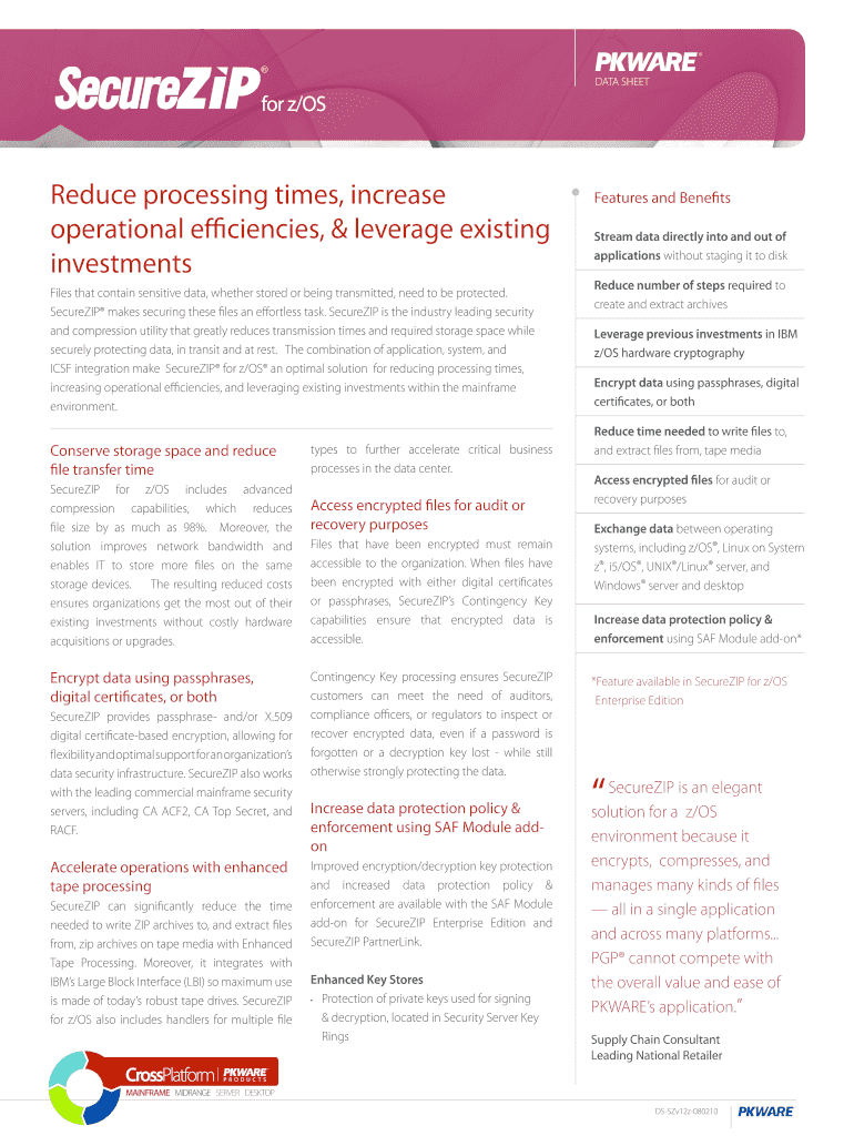 Reduce processing times, increase operational - PKWare Preview on Page 1