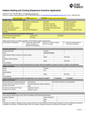 Indiana Heating and Cooling Equipment Incentive Application