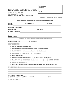 Corporate Information Request Form