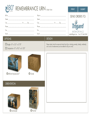 Remembrance Urn Order Form