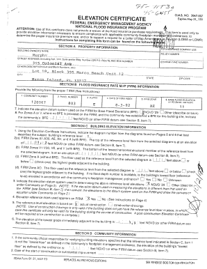 Mensa certificate template - ELEVATION CERTIFICATE - City of Marco Island