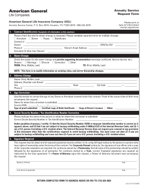 Annuity Service Request Form