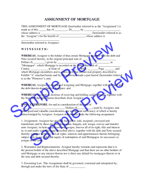 mortgage assignment of trade