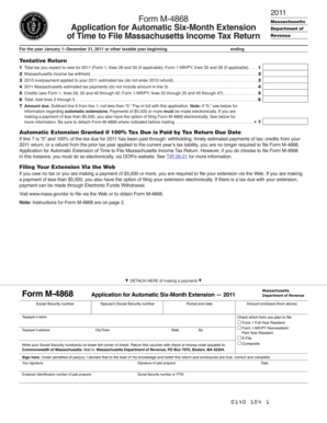 Massachusetts Form M-4868
