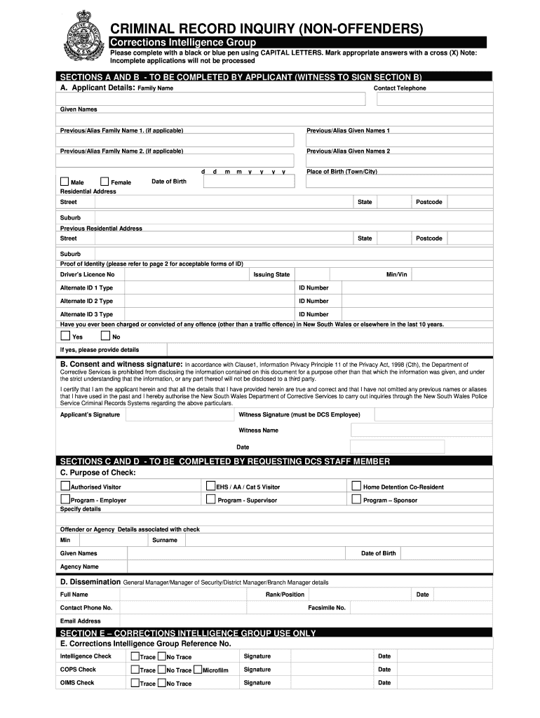 stand Unarmed on time Criminal record inquiry: Fill out & sign online | DocHub