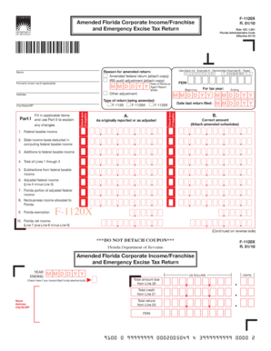Florida Amended Corporate Income Tax Form F-1120X