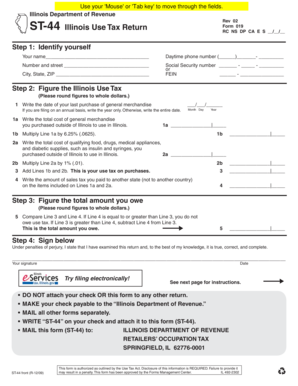 Illinois Use Tax Return Form ST-44