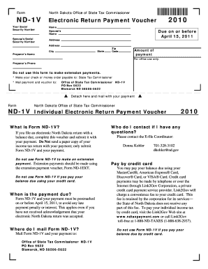ND-1V Individual Electronic Return Payment Voucher