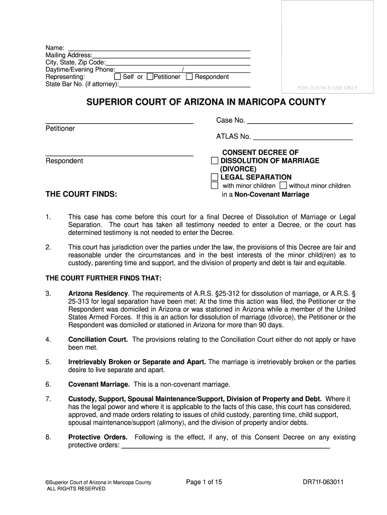 az divorce papers pdf Preview on Page 1