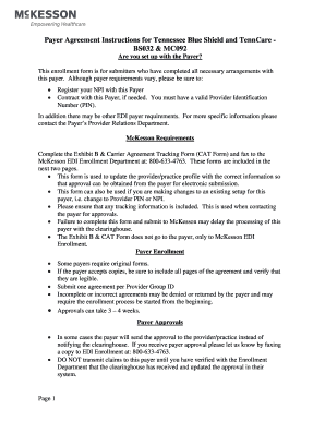 Tennessee Blue Shield Payer Agreement