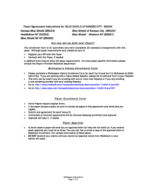 Blue Shield Payer Enrollment Form