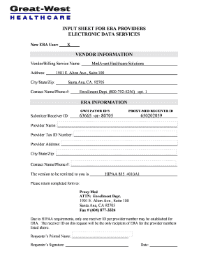 Great-West ERA Payer Agreement