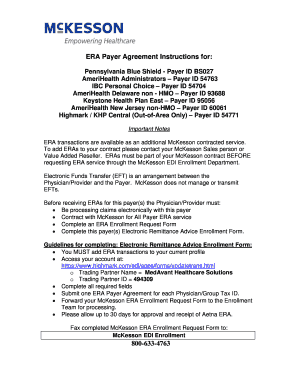 McKesson ERA Payer Agreement