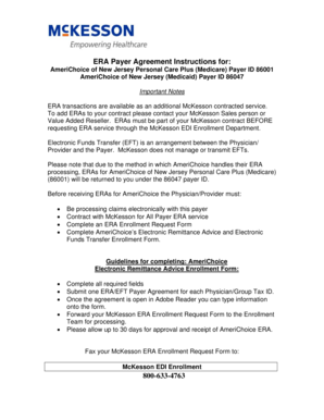 AmeriChoice ERA Payer Agreement