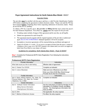 North Dakota Blue Shield Payer Agreement
