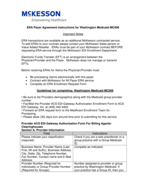 Washington Medicaid MC006 ERA Payer Agreement