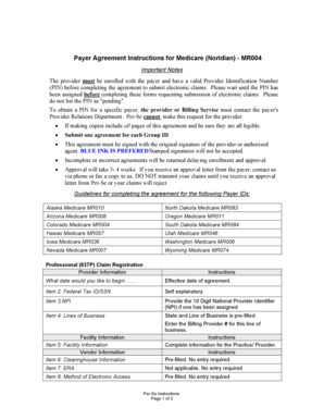 Medicare Payer Agreement MR004