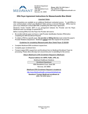Massachusetts Blue Shield ERA Payer Agreement
