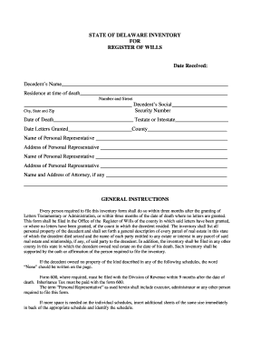 STATE OF DELAWARE INVENTORY Form 600RW - FormSend