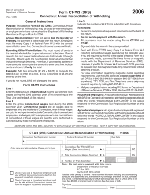 Connecticut Annual Reconciliation of Withholding Form CT-W3