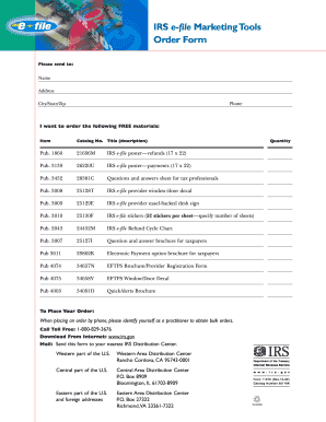 IRS e-file Marketing Tools Order Form