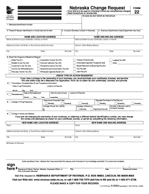 Nebraska Change Request Form