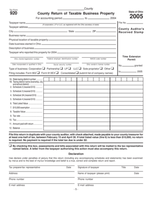 Ohio County Business Property Tax Form