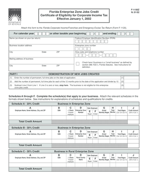 Florida Enterprise Zone Jobs Credit Certificate