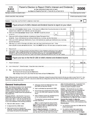 Parent’s Election to Report Child’s Interest and Dividends