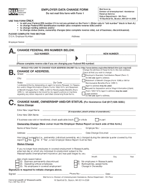 Massachusetts Employer Data Change Form