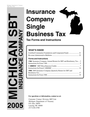 Michigan Insurance Company Annual Return for SBT