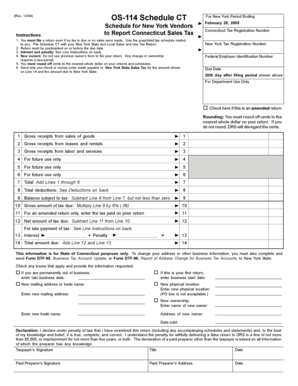 New York Connecticut Sales Tax Schedule
