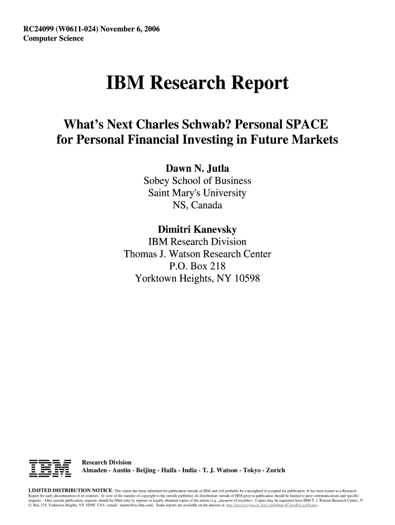 What39s Next Charles Schwab Personal - IBM Research Preview on Page 1