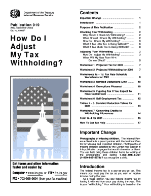 IRS Publication 919 Withholding Guide