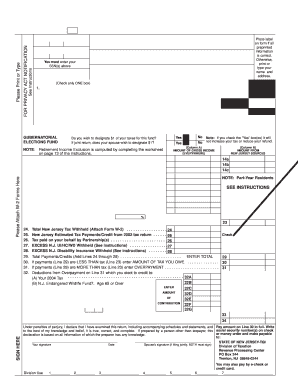 New Jersey Nonresident Income Tax Form