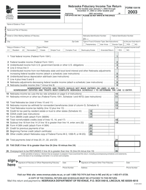 Nebraska Fiduciary Income Tax Return